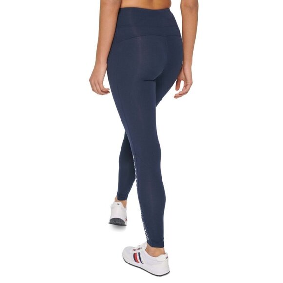 TOMMY HILFIGER SPORT Women's Navy High Rise Logo Leggings NWT - Picture 5 of 8